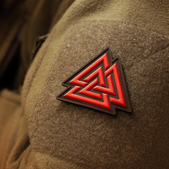 Patch Valknut PVC M-Tac - Negru/Roșu, Simbol Magic Nordic