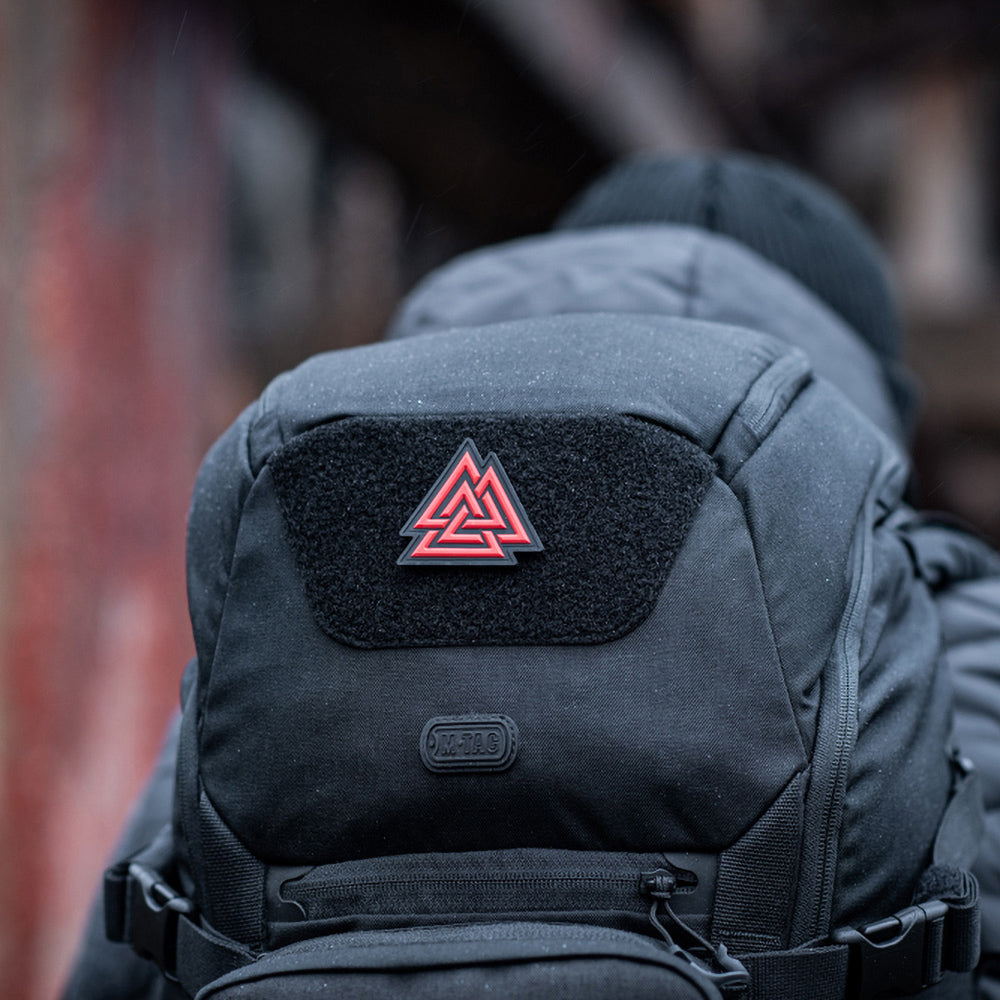 Patch Valknut PVC M-Tac - Negru/Roșu, Simbol Magic Nordic