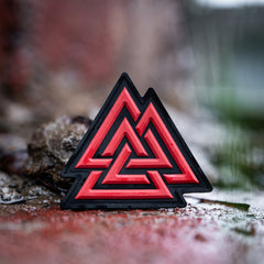 Patch Valknut PVC M-Tac - Negru/Roșu, Simbol Magic Nordic