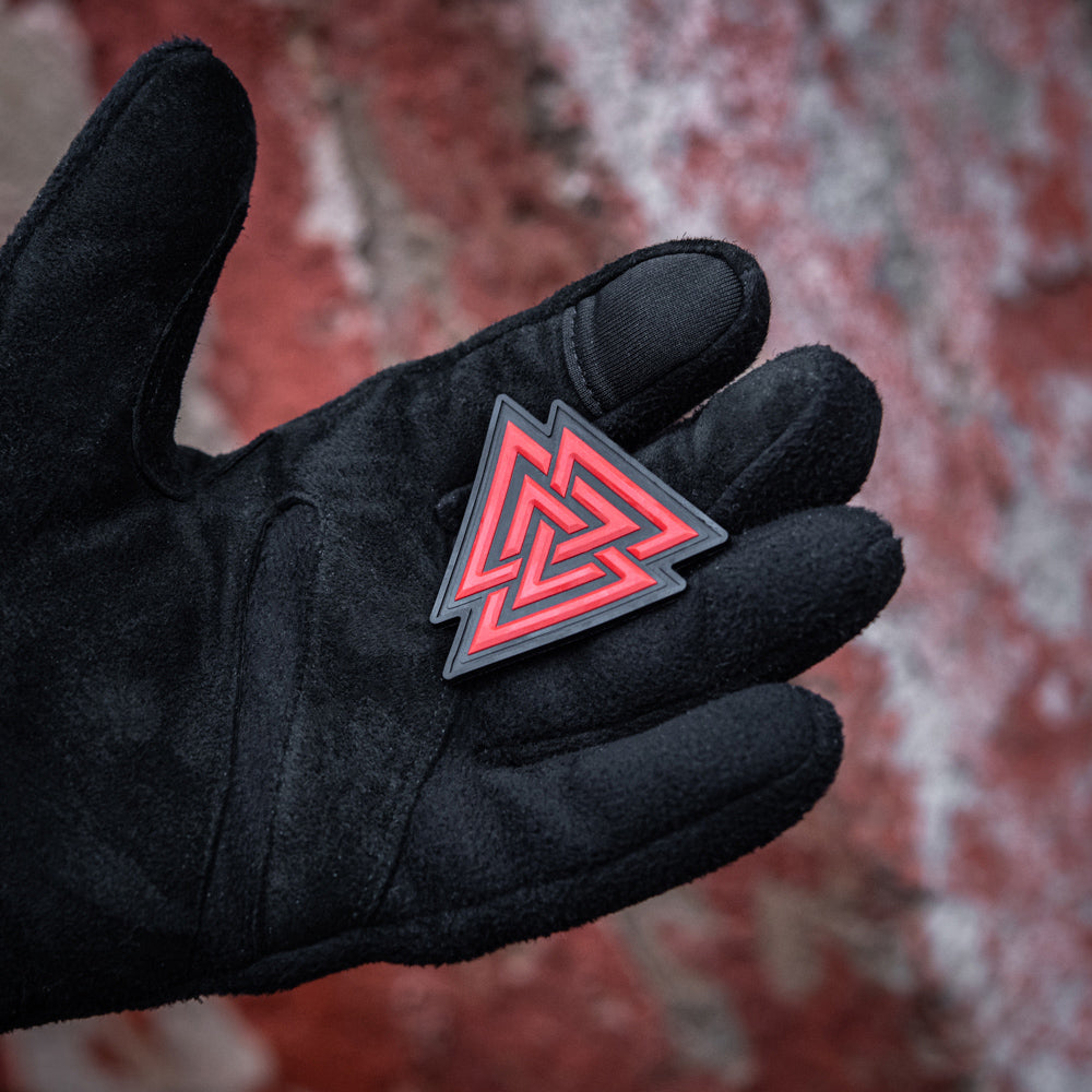 Patch Valknut PVC M-Tac - Negru/Roșu, Simbol Magic Nordic