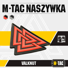 Patch Valknut PVC M-Tac - Negru/Roșu, Simbol Magic Nordic