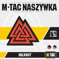 Patch Valknut PVC M-Tac - Negru/Roșu, Simbol Magic Nordic