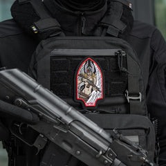 Patch Valkyrie M-Tac - Broderie Neagră/Roșie, Inspirat din Mitologie