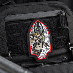 Patch Valkyrie M-Tac - Broderie Neagră/Roșie, Inspirat din Mitologie