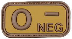 Patch Velcro Blutgruppe O NEG 3D Maro-Kaki MFH - Cauciuc, 5x2.5 cm