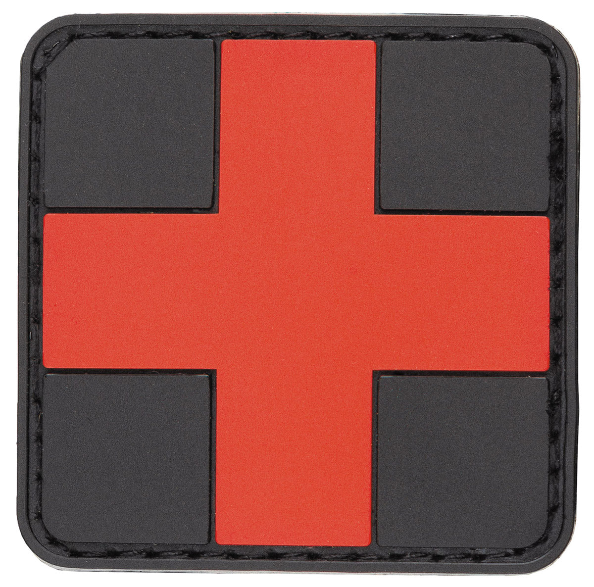 Patch Velcro "FIRST AID" Negru-Roșu MFH - Cauciuc, 3D