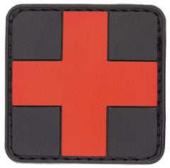 Patch Velcro "FIRST AID" Negru-Roșu MFH - Cauciuc, 3D