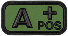 Patch Velcro Grupă Sanguină A POS 3D Negru-Olive MFH - Cauciuc, 5x2.5cm