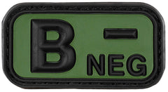 Patch Velcro Grupa Sanguină "B NEG" 3D Negru-Oliv MFH - 5x2.5cm, Cauciuc