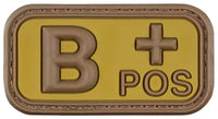 Patch Velcro Grupa Sanguina B POS 3D Maro-Kaki MFH - Cauciuc, 5x2.5cm