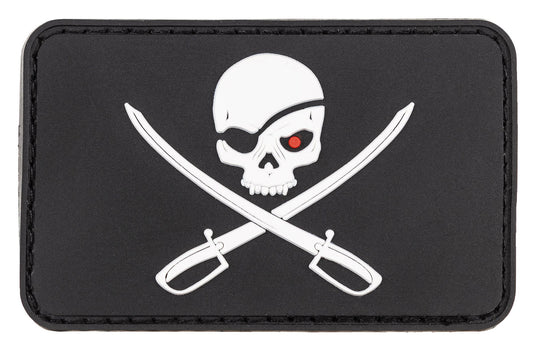 Patch Velcro "Skull with Swords" Negru MFH - 8x5 cm, Cauciuc