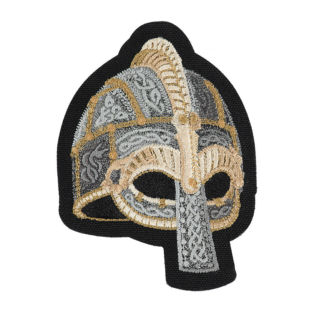 Patch Viking Helmet M-Tac - Putere și Curaj, Broderie Neagră