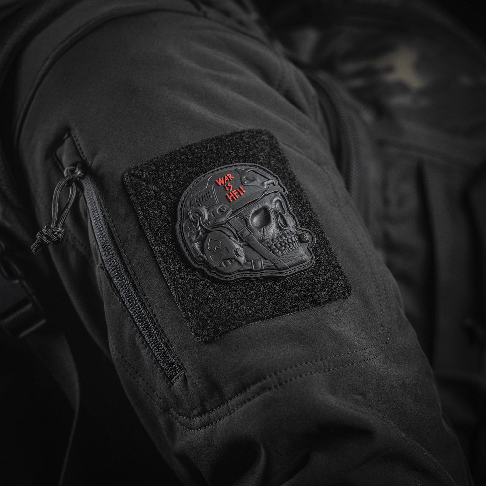 Patch War is Hell 3D PVC M-Tac - Negru, Moral, Autocolant Velcro
