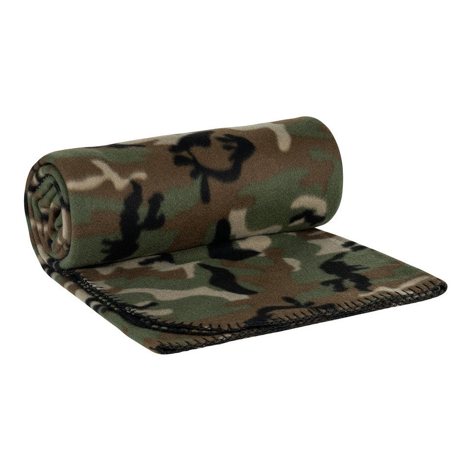 Pătură Fleece Camouflage Woodland - Căldură & Portabilitate Tactică