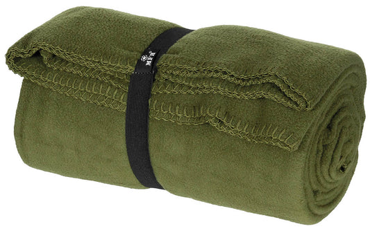 Pătură Fleece Verde Olive MFH - 300g/m², sac transport