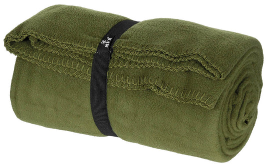 Pătură Fleece Verde Olive MFH - 300g/m², sac transport