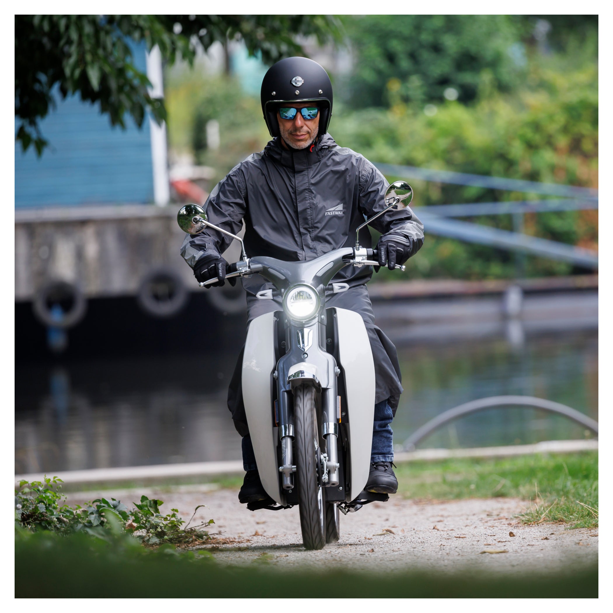 Pelerină Ploaie Moto Uni 212 Louis - Impermeabilă, Vizibilitate Sporită