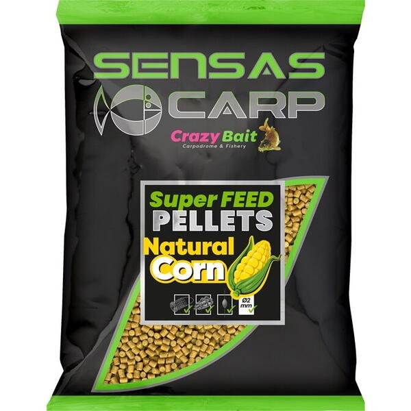 Pelete Nadă Super Feed SENSAS Natural Corn 2mm - Atractivitate Maximă