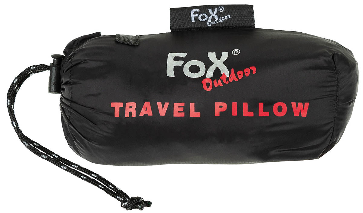 Pernă de Călătorie Gonflabilă Negru FoxOutdoor - Compactă, Ușoară