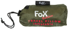 Pernă de Călătorie Gonflabilă Verde OD FoxOutdoor - 40x30cm, 13x6x6cm