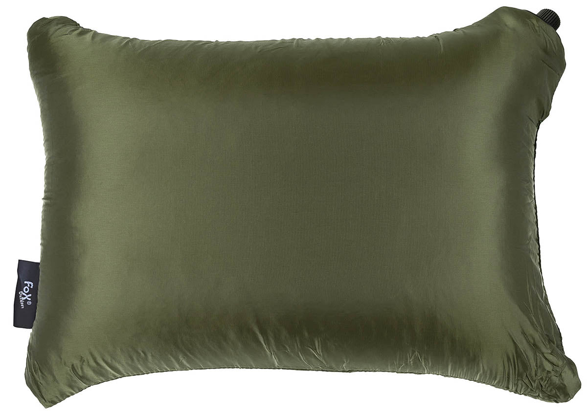 Pernă de Călătorie Gonflabilă Verde OD FoxOutdoor - 40x30cm, 13x6x6cm