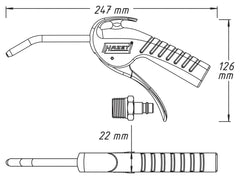 Pistol Suflant Aer Comprimat Hazet - Curățare Rapidă Moto