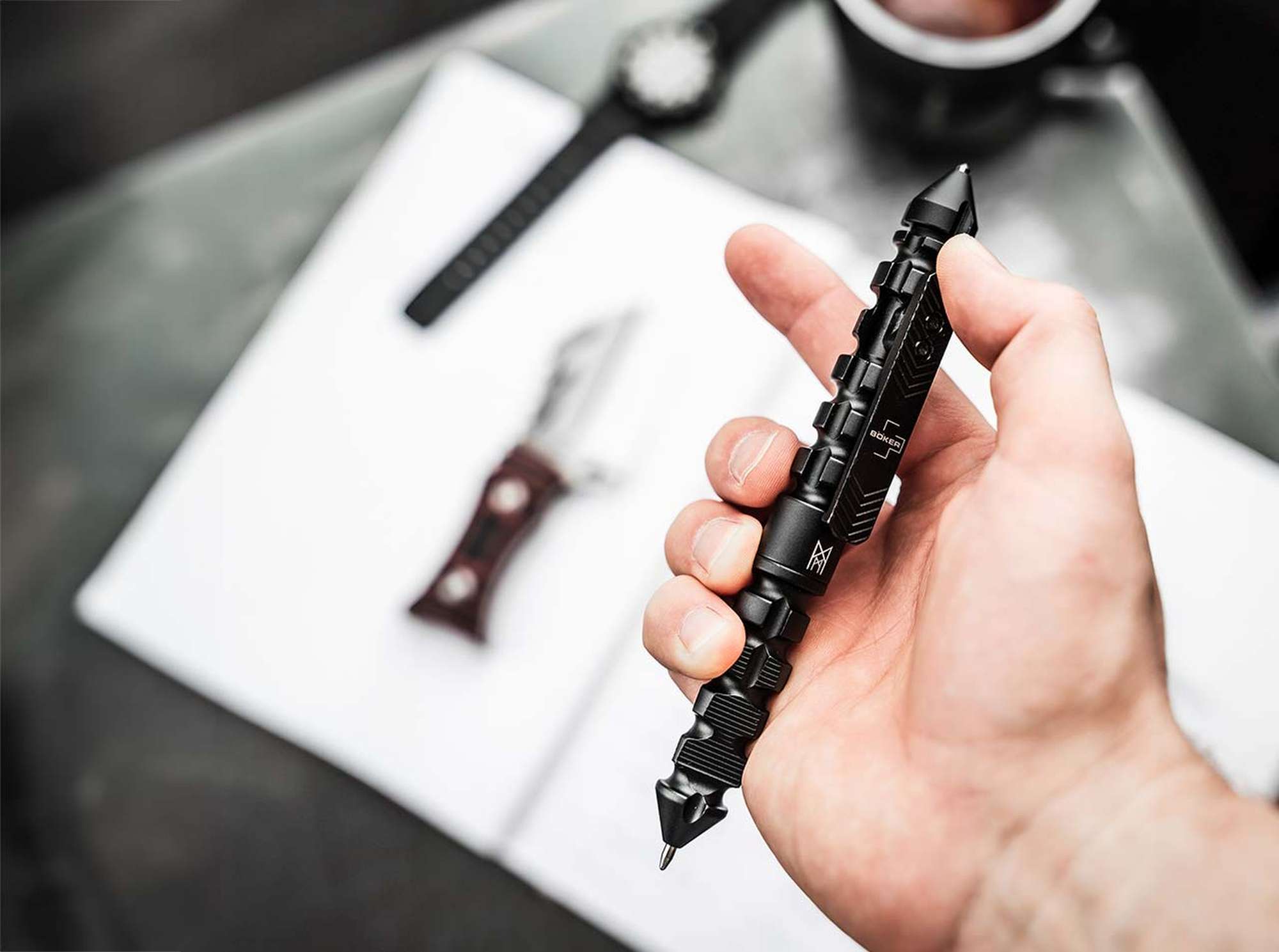 Pix tactic Böker Plus Fat Box Pen Böker- Utilizare Kubotan, Varf spargere sticla