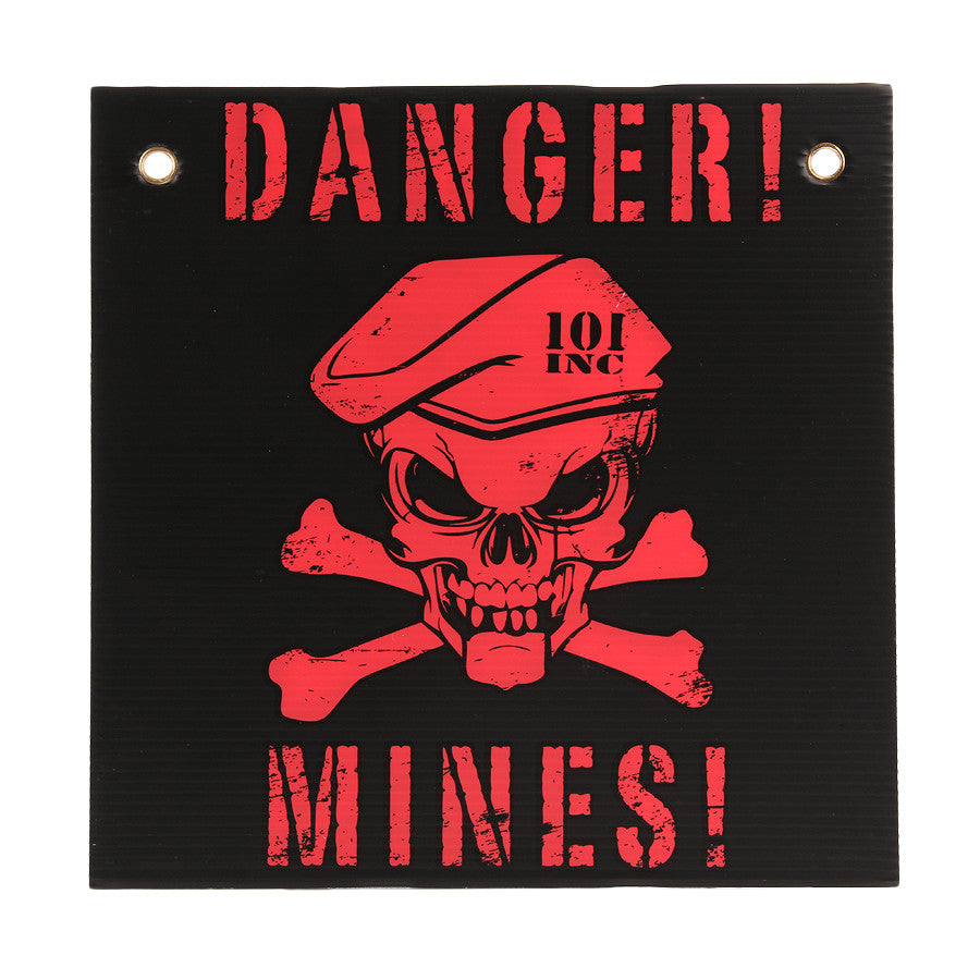 Placă Avertizare "Danger Mines" Negru/Roșu - Siguranță Absolută