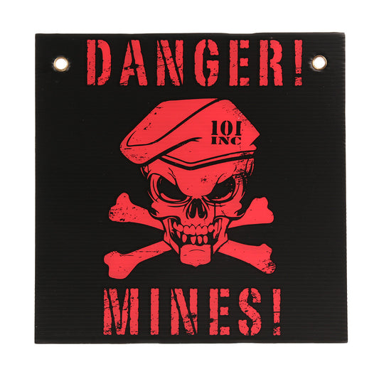 Placă Avertizare "Danger Mines" Negru/Roșu - Siguranță Absolută