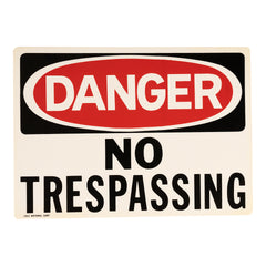 Placă Avertizare 'Danger No Trespassing' - Delimitare Clară & Securitate Impusă