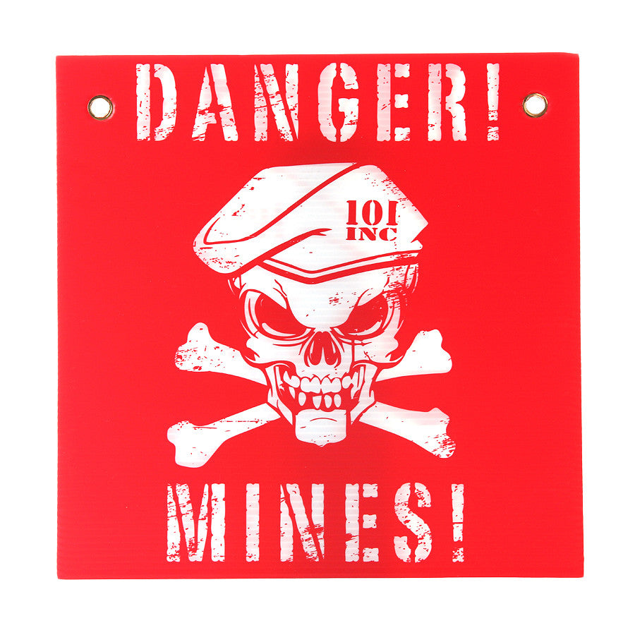 Placă Avertizare Plastic Danger Mines Roșu/Alb - Avertizare Critică