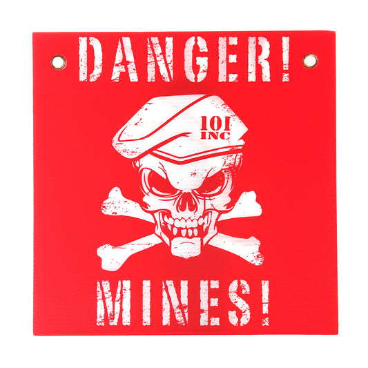 Placă Avertizare Plastic Danger Mines Roșu/Alb - Avertizare Critică
