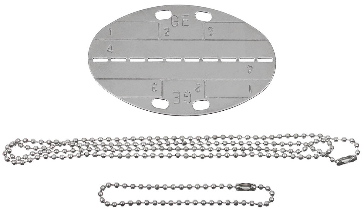 Placă Identificare BW Ovală Argintie MFH - Oțel Inoxidabil, 8x5 cm