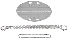 Placă Identificare BW Ovală Argintie MFH - Oțel Inoxidabil, 8x5 cm