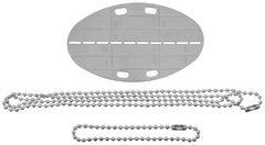 Placă Identificare BW Ovală Argintie MFH - Oțel Inoxidabil, 8x5 cm