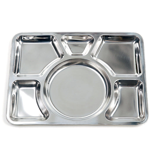 Placă Inox cu 6 Compartimente Argintiu - Rezistență Ultra-Durabilă