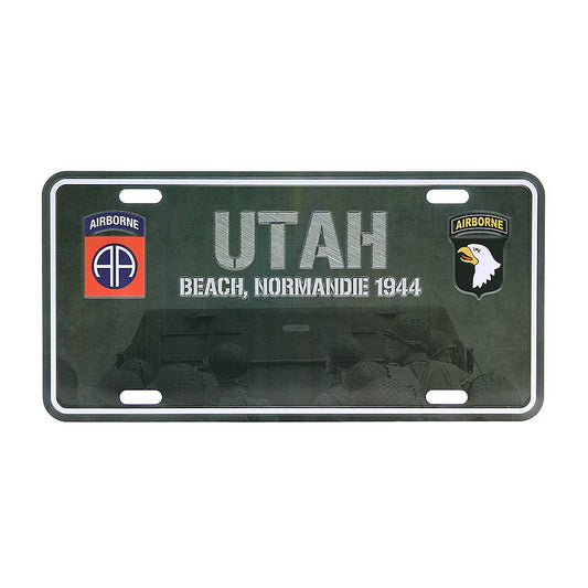 Placă Metalică Comemorativă Utah Beach 1944 - Omagiu Eroilor D-Day