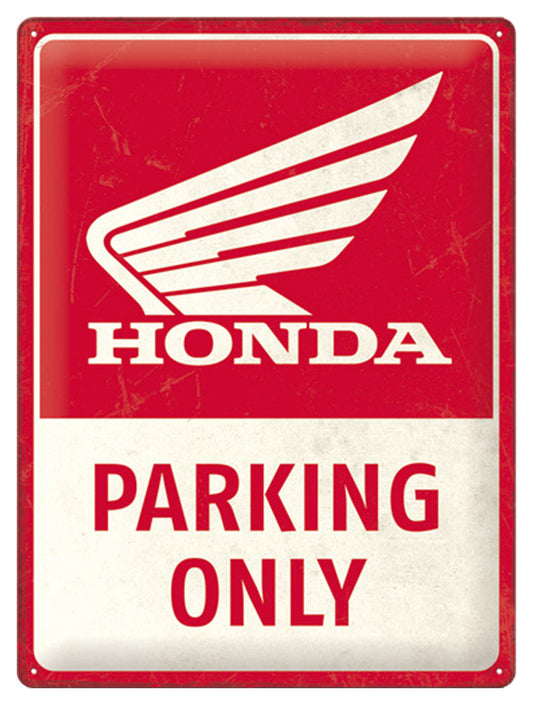 Placă Metalică Decorativă Honda Parking Only Louis - 30x40 cm, 3D