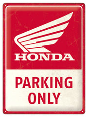 Placă Metalică Decorativă Honda Parking Only Louis - 30x40 cm, 3D