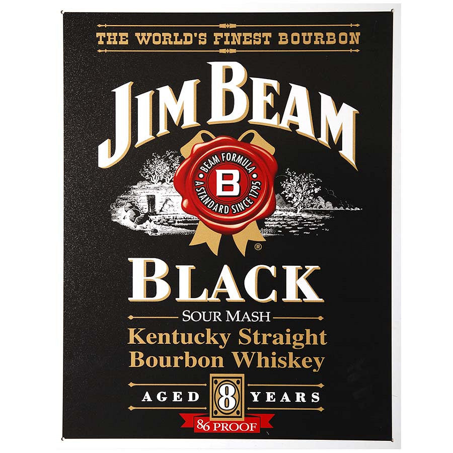 Placă Metalică Decorativă Jim Beam Nr. 6 Negru - Adaugă Stil Robust Spațiului Tău