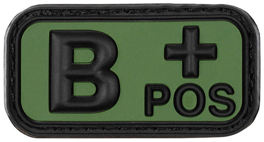 Placă Velcro Sânge "B POS" 3D Schwarz-oliv MFH - Cauciuc, 5x2.5 cm