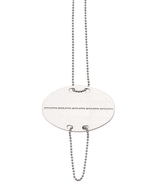 Plăcuță de Identificare Mil-Tec Dog Tag – Oțel Inoxidabil, Argintie