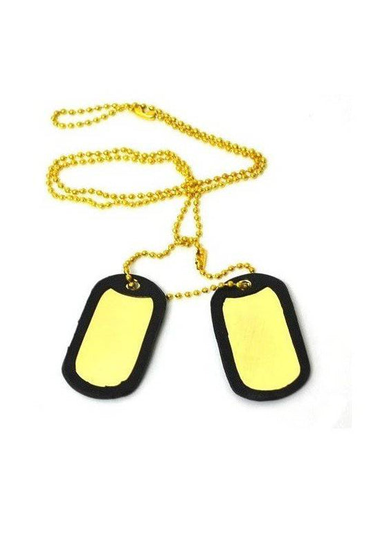 Plăcuțe de Identificare Mil-Tec US Dog Tag – Metal, 5 x 3 cm, Aurii