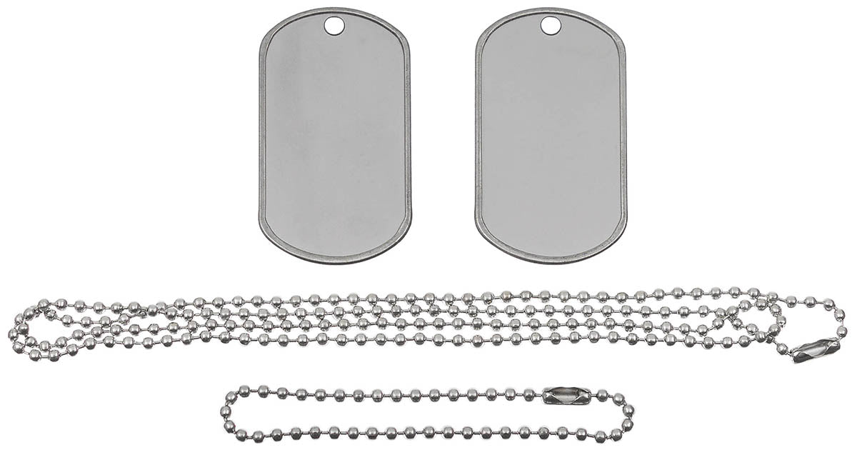 Plăcuțe Identificare US Dog Tags Silver MFH - Inox, 2 Lanțuri
