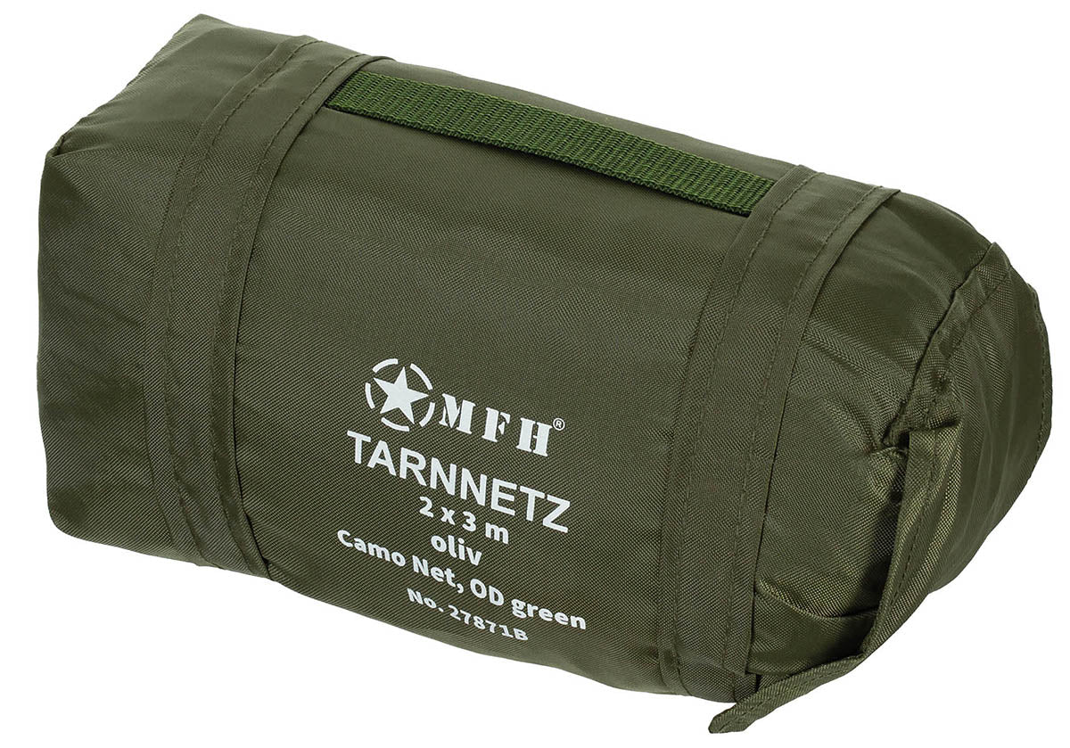 Plasa Camuflaj 2x3m Oliv MFH - 3 Nuanțe, Sac Transport