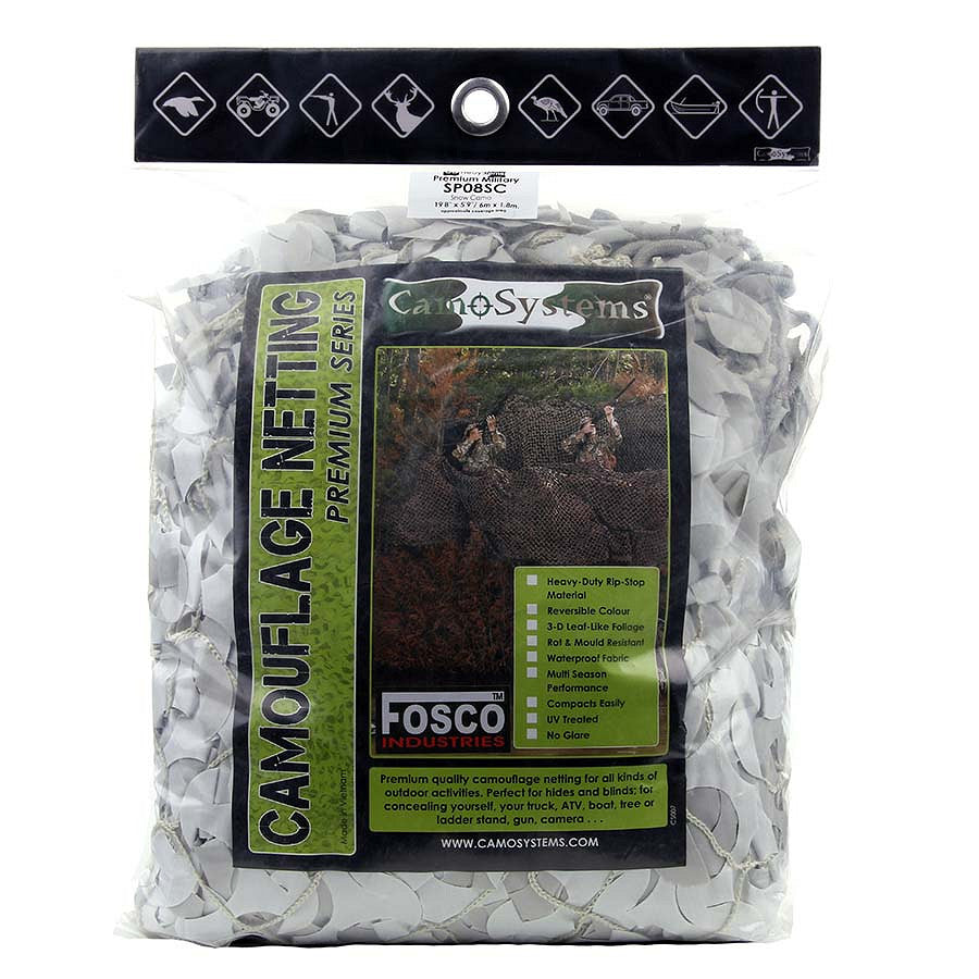 Plasă Camuflaj Camonet with mesh SP08SC Snow - Invizibilitate Tactică Hivernală