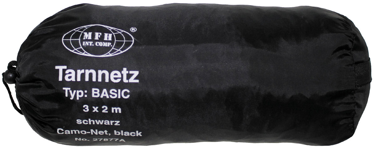 Plasă Camuflaj Tarnnetz Negru MFH - 2x3m, Poliester