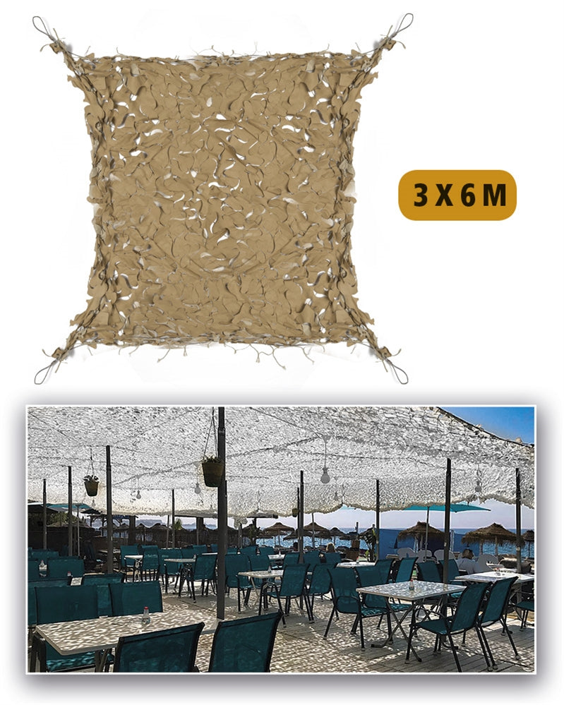 Plasă de Camuflaj Mil-Tec Shadow Sail Broadleaf – 3 x 6 m, Desert