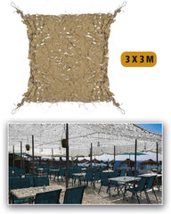 Plasă de Umbrire Mil-Tec Shade Sail – 3 x 3 m, Umbră 70-80%, Coyote