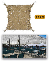 Plasă de Umbrire Mil-Tec Shade Sail – 4 x 6 m, Umbră 70-80%, Coyote